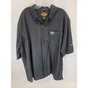 Harley Davidson Button Up Shirt Mens XXL 2XL Black Embroidered Back Sleeves